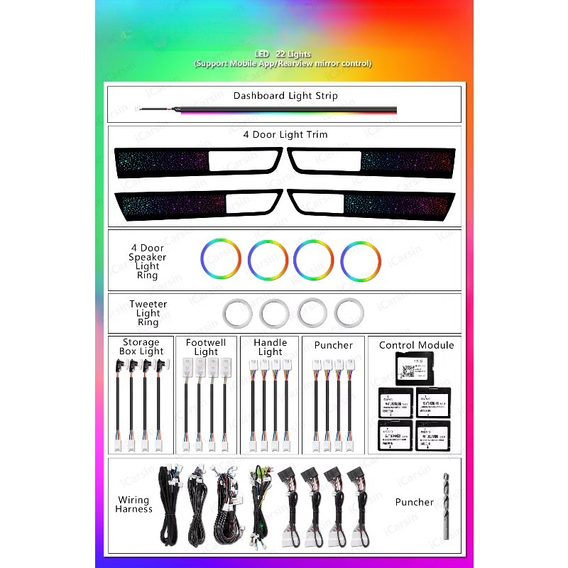 Kit de Luz Atmosférica RGB Sym - Car Accessories Light avaliação e preço