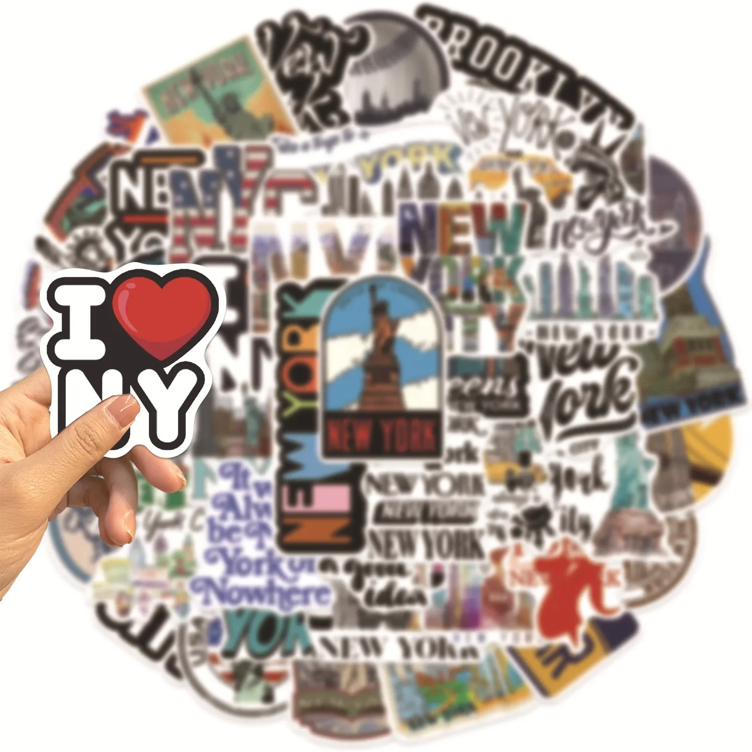 50/100 pçs bonito nova york ci - Car Accessories York avaliação e preço