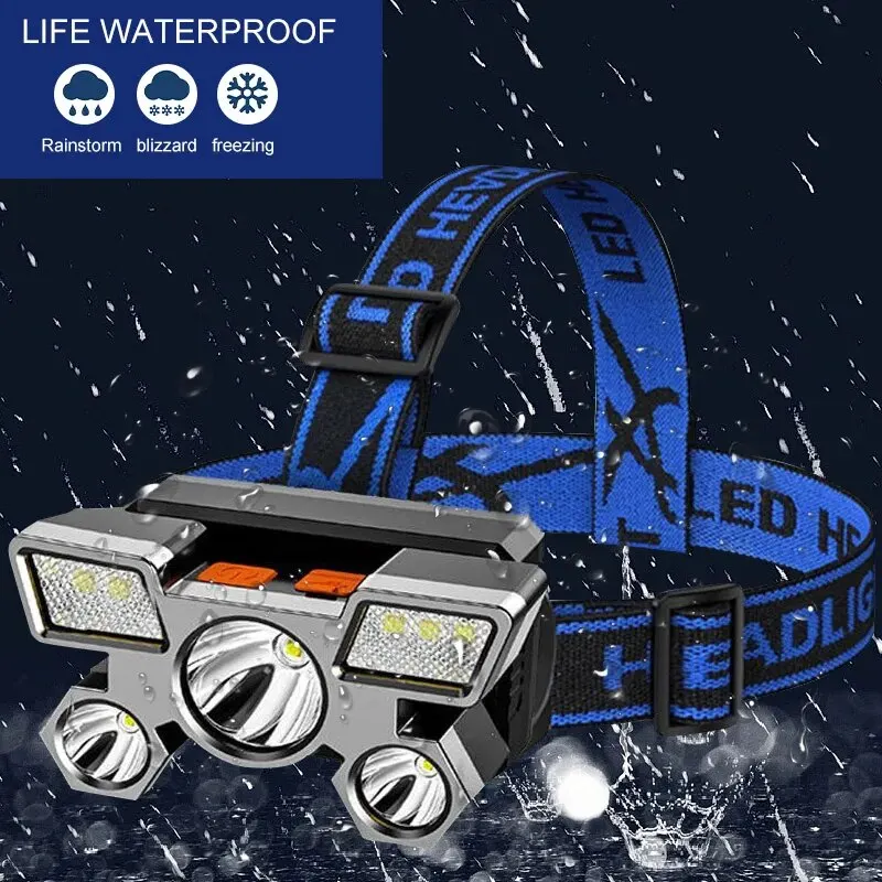 Lanterna de 5 LED recarregável - Led Headlight Bulbs avaliação e preço