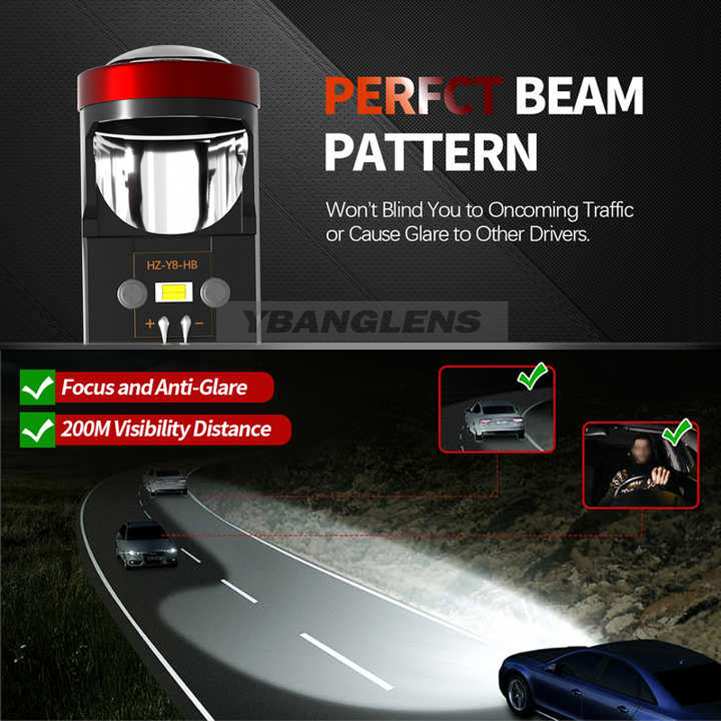 Y8 h4 led projetor mini lente  - Led Headlight Bulbs avaliação e preço